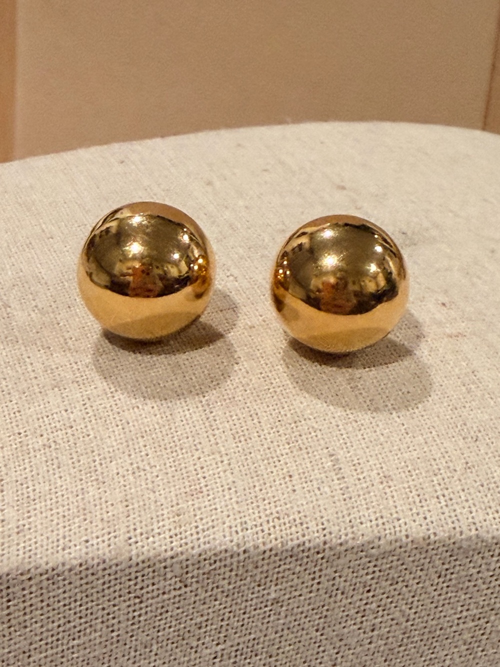 Vintage Large Gold Dome Stud Earrings